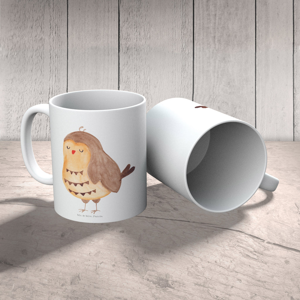 Tasse Eule Zufrieden Eule Spruch, Eule deko, Owl, Liebe Spruch, Romantisch, Wortspiel lustig, Spruch schön, Geschenk Hochzeitstag Becher, Kaffeetasse, Kaffeebecher, Tee, Frühstück, Büro  Eule