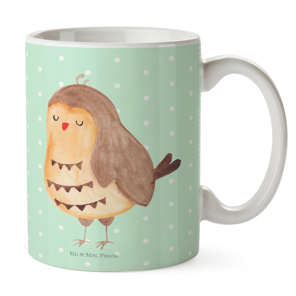Tasse Eule Zufrieden Eule Spruch, Eule deko, Owl, Liebe Spruch, Romantisch, Wortspiel lustig, Spruch schön, Geschenk Hochzeitstag Becher, Kaffeetasse, Kaffeebecher, Tee, Frühstück, Büro  Eule