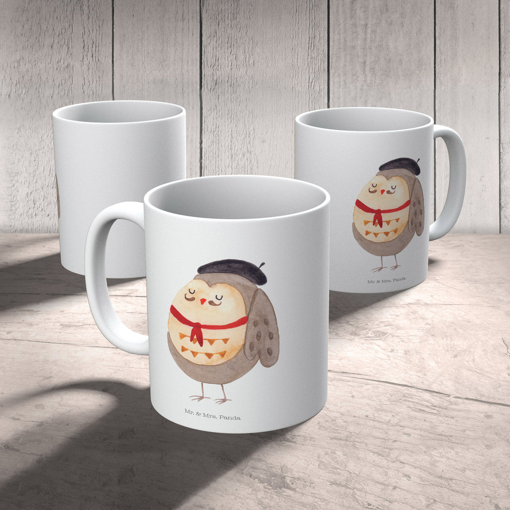 Tasse Eule Französisch Eule, Eulen, Eule Deko, Owl, hibou, La vie est belle, das Leben ist schön, Spruch schön, Spruch Französisch, Frankreich Becher, Kaffeetasse, Kaffeebecher, Tee, Frühstück, Büro  Eule
