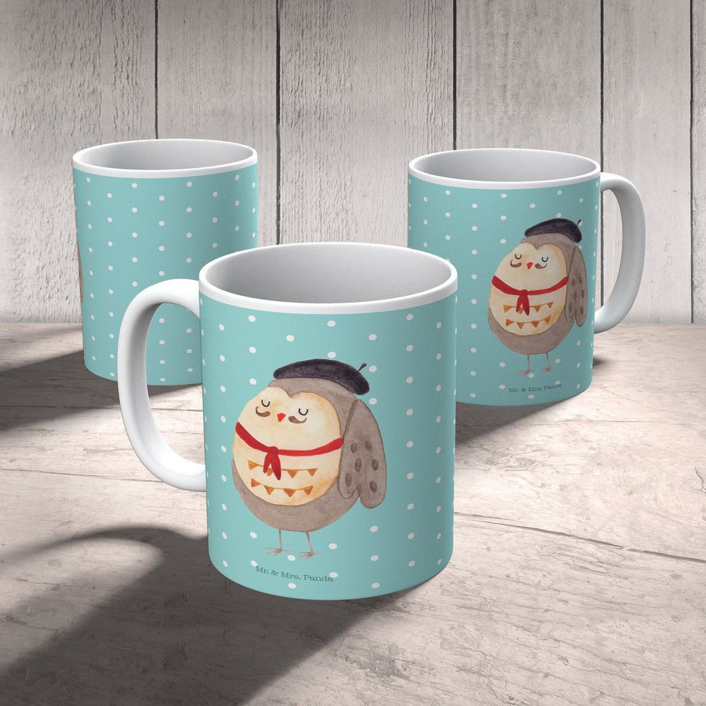 Tasse Eule Französisch Eule, Eulen, Eule Deko, Owl, hibou, La vie est belle, das Leben ist schön, Spruch schön, Spruch Französisch, Frankreich Becher, Kaffeetasse, Kaffeebecher, Tee, Frühstück, Büro  Eule