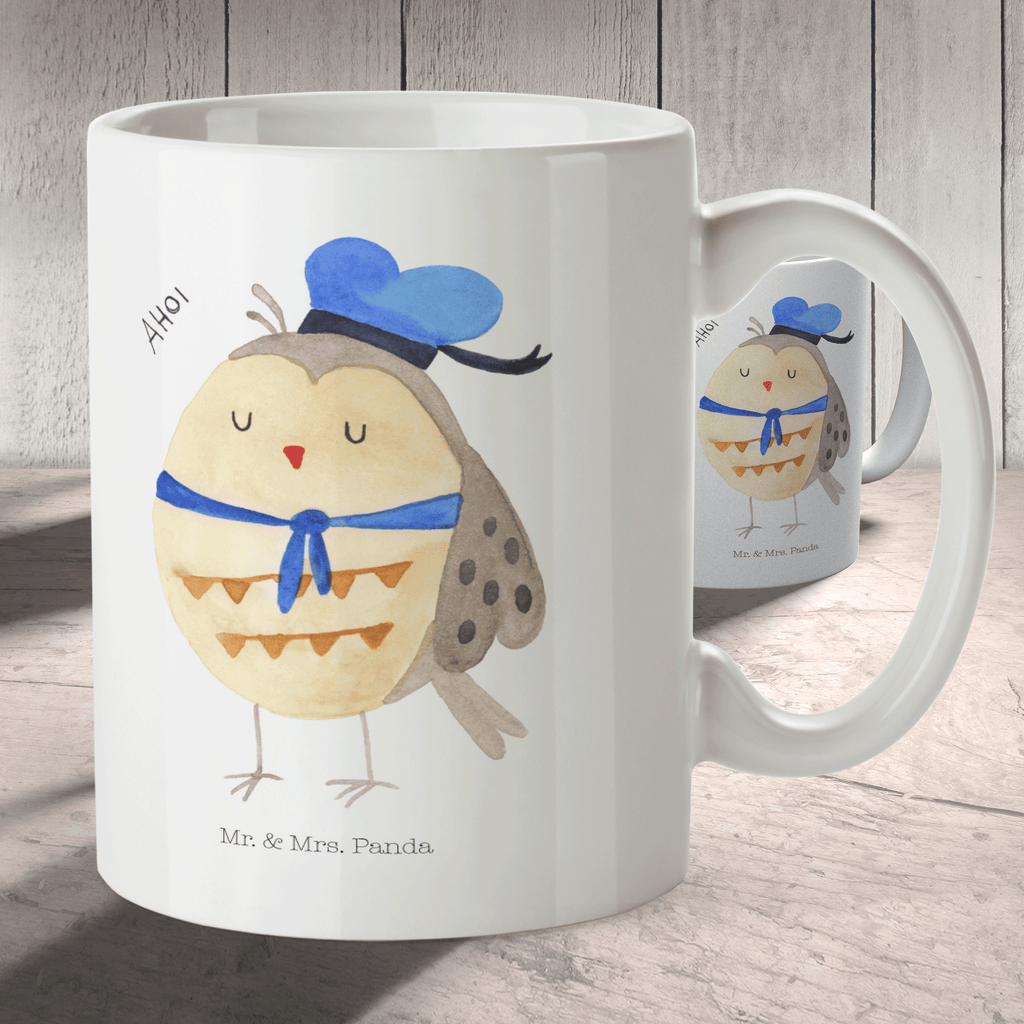 Tasse Eule Matrosen Eule Spruch, Eule Deko, Owl, Wortspiel lustig, Matrose, Freundin, Ehe, Seefahrer, Heimathafen, Hochzeitstag Geschenk   Becher, Kaffeetasse, Kaffeebecher, Tee, Frühstück, Büro  Eule