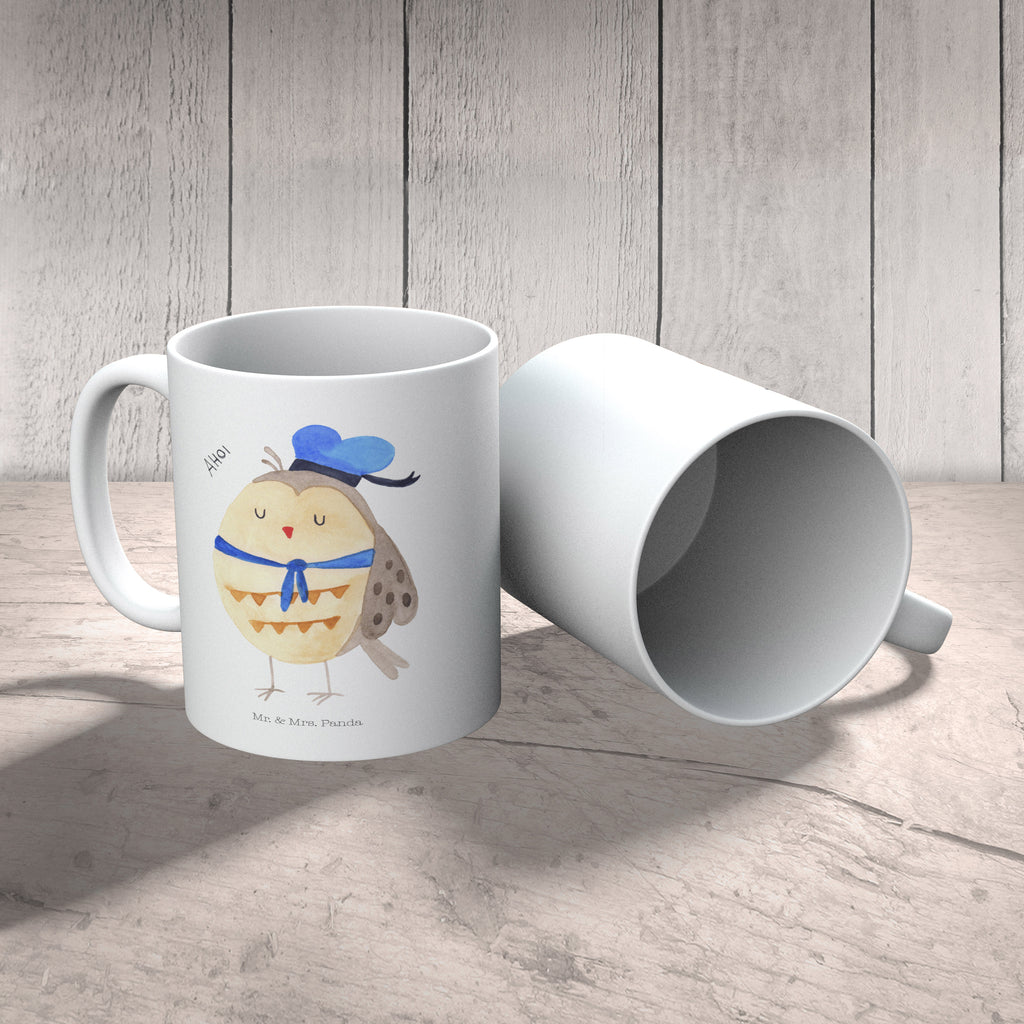 Tasse Eule Matrosen Eule Spruch, Eule Deko, Owl, Wortspiel lustig, Matrose, Freundin, Ehe, Seefahrer, Heimathafen, Hochzeitstag Geschenk   Becher, Kaffeetasse, Kaffeebecher, Tee, Frühstück, Büro  Eule
