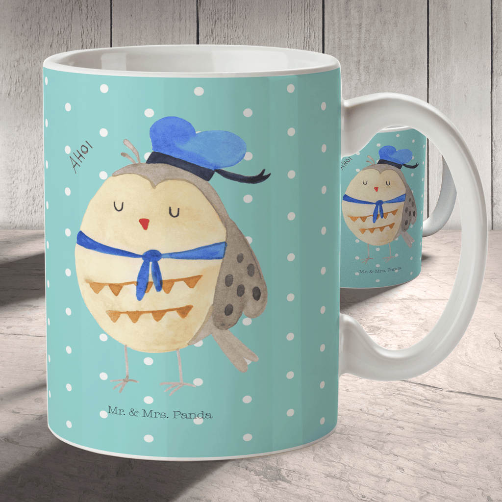 Tasse Eule Matrosen Eule Spruch, Eule Deko, Owl, Wortspiel lustig, Matrose, Freundin, Ehe, Seefahrer, Heimathafen, Hochzeitstag Geschenk   Becher, Kaffeetasse, Kaffeebecher, Tee, Frühstück, Büro  Eule