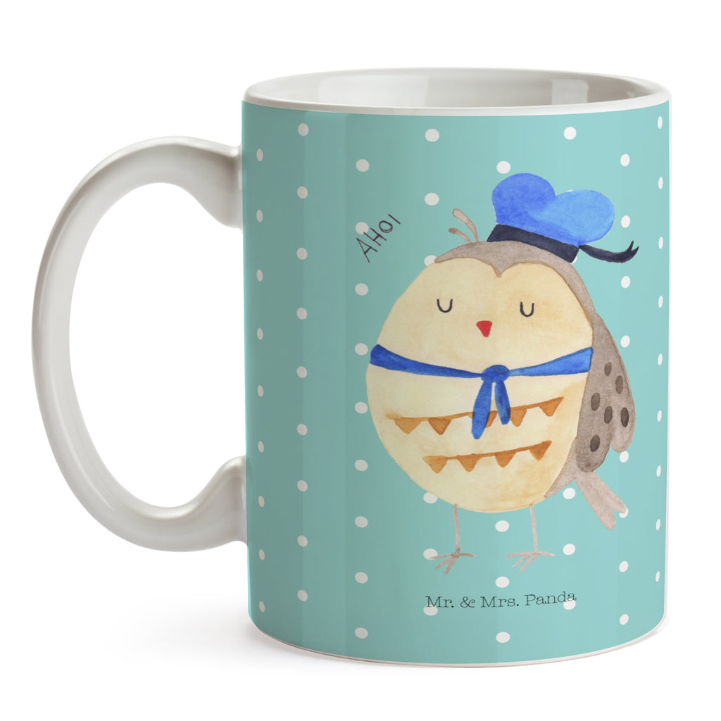 Tasse Eule Matrosen Eule Spruch, Eule Deko, Owl, Wortspiel lustig, Matrose, Freundin, Ehe, Seefahrer, Heimathafen, Hochzeitstag Geschenk   Becher, Kaffeetasse, Kaffeebecher, Tee, Frühstück, Büro  Eule