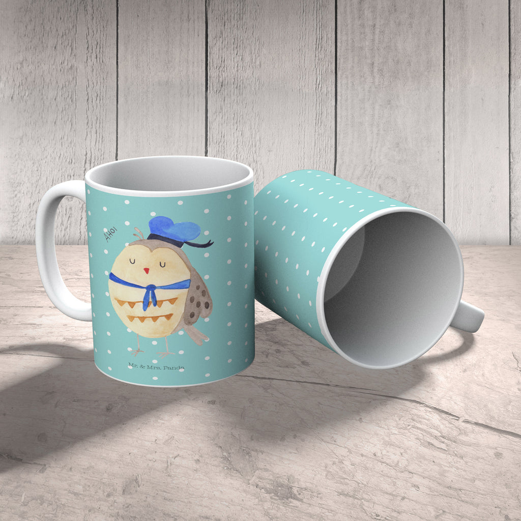Tasse Eule Matrosen Eule Spruch, Eule Deko, Owl, Wortspiel lustig, Matrose, Freundin, Ehe, Seefahrer, Heimathafen, Hochzeitstag Geschenk   Becher, Kaffeetasse, Kaffeebecher, Tee, Frühstück, Büro  Eule