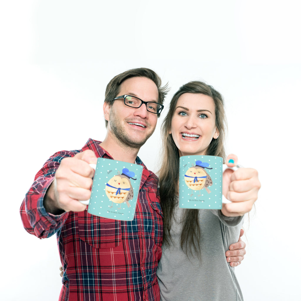 Tasse Eule Matrosen Eule Spruch, Eule Deko, Owl, Wortspiel lustig, Matrose, Freundin, Ehe, Seefahrer, Heimathafen, Hochzeitstag Geschenk   Becher, Kaffeetasse, Kaffeebecher, Tee, Frühstück, Büro  Eule