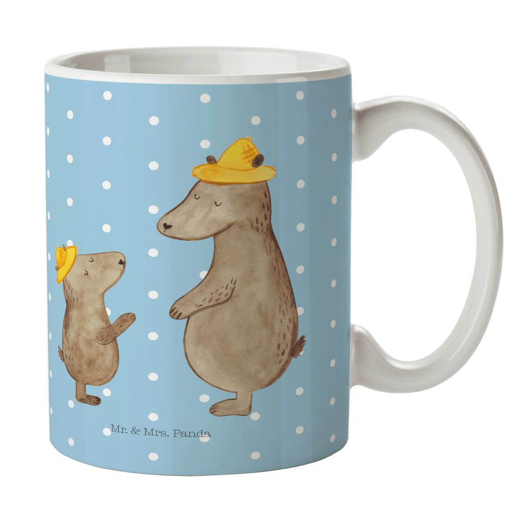 Tasse Bären mit Hut Bär, Bären, Vater, Papa, Vatertag, Papi, Paps, Dad, Daddy, Lieblingsmensch, Sohn, Söhne, Kind, Kinder, Vater-Sohn, Familie, Family, Vorbild Becher, Kaffeetasse, Kaffeebecher, Tee, Frühstück, Büro  Familie, Vatertag, Muttertag, Bruder, Schwester, Mama, Papa, Oma, Opa