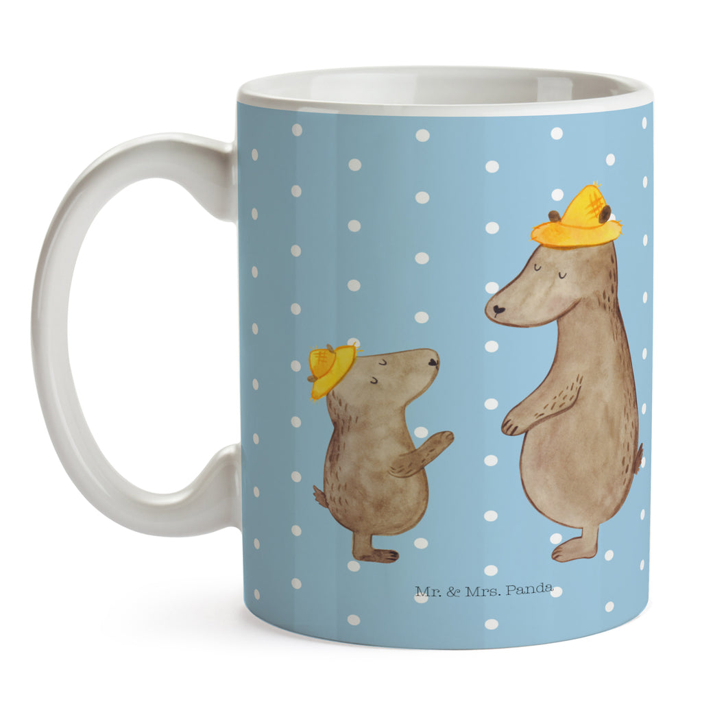 Tasse Bären mit Hut Bär, Bären, Vater, Papa, Vatertag, Papi, Paps, Dad, Daddy, Lieblingsmensch, Sohn, Söhne, Kind, Kinder, Vater-Sohn, Familie, Family, Vorbild Becher, Kaffeetasse, Kaffeebecher, Tee, Frühstück, Büro  Familie, Vatertag, Muttertag, Bruder, Schwester, Mama, Papa, Oma, Opa