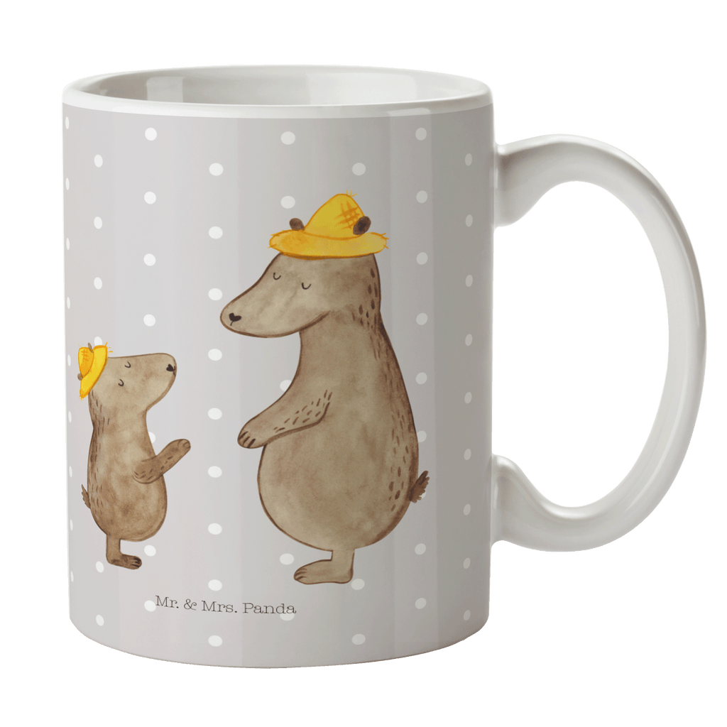 Tasse Bären mit Hut Bär, Bären, Vater, Papa, Vatertag, Papi, Paps, Dad, Daddy, Lieblingsmensch, Sohn, Söhne, Kind, Kinder, Vater-Sohn, Familie, Family, Vorbild Becher, Kaffeetasse, Kaffeebecher, Tee, Frühstück, Büro  Familie, Vatertag, Muttertag, Bruder, Schwester, Mama, Papa, Oma, Opa