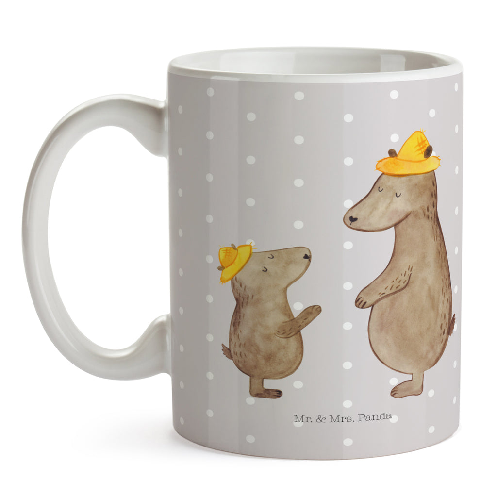 Tasse Bären mit Hut Bär, Bären, Vater, Papa, Vatertag, Papi, Paps, Dad, Daddy, Lieblingsmensch, Sohn, Söhne, Kind, Kinder, Vater-Sohn, Familie, Family, Vorbild Becher, Kaffeetasse, Kaffeebecher, Tee, Frühstück, Büro  Familie, Vatertag, Muttertag, Bruder, Schwester, Mama, Papa, Oma, Opa