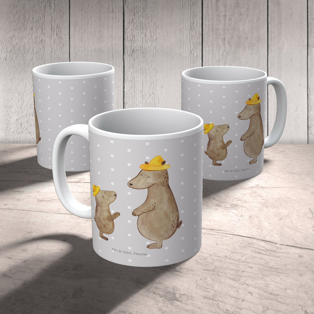 Tasse Bären mit Hut Bär, Bären, Vater, Papa, Vatertag, Papi, Paps, Dad, Daddy, Lieblingsmensch, Sohn, Söhne, Kind, Kinder, Vater-Sohn, Familie, Family, Vorbild Becher, Kaffeetasse, Kaffeebecher, Tee, Frühstück, Büro  Familie, Vatertag, Muttertag, Bruder, Schwester, Mama, Papa, Oma, Opa