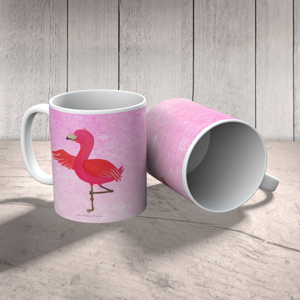 Tasse Flamingo Yoga Flamingo, Vogel, Yoga, Namaste, Achtsamkeit, Yoga-Übung, Entspannung, Ärger, Aufregen, Tiefenentspannung Becher, Kaffeetasse, Kaffeebecher, Tee, Frühstück, Büro  Flamingo