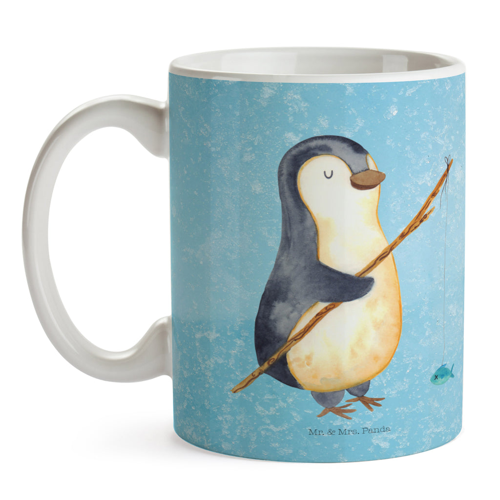 Tasse Pinguin Angler Pinguin, Pinguine, Angeln, Angler, Tagträume, Hobby, Plan, Planer, Tagesplan, Neustart, Motivation, Geschenk, Freundinnen, Geschenkidee, Urlaub, Wochenende Becher, Kaffeetasse, Kaffeebecher, Tee, Frühstück, Büro  Pinguin