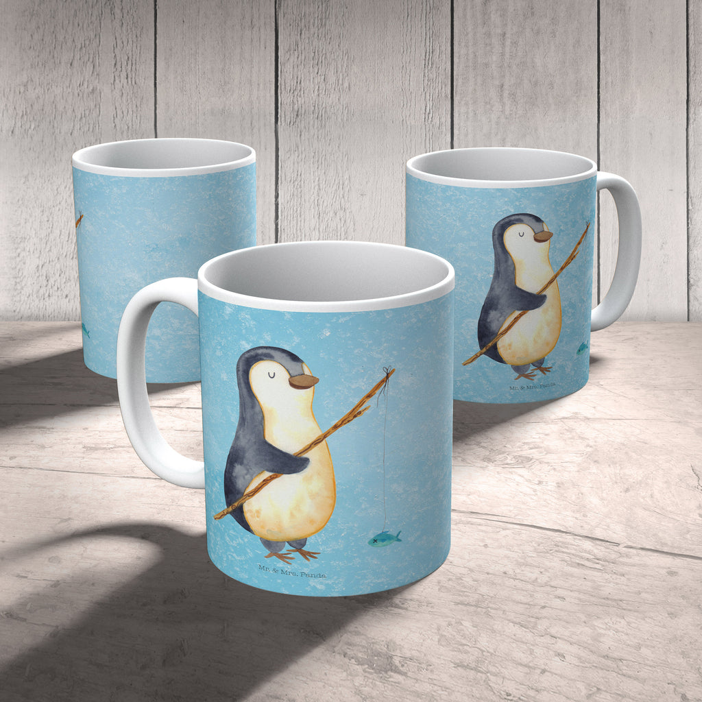 Tasse Pinguin Angler Pinguin, Pinguine, Angeln, Angler, Tagträume, Hobby, Plan, Planer, Tagesplan, Neustart, Motivation, Geschenk, Freundinnen, Geschenkidee, Urlaub, Wochenende Becher, Kaffeetasse, Kaffeebecher, Tee, Frühstück, Büro  Pinguin