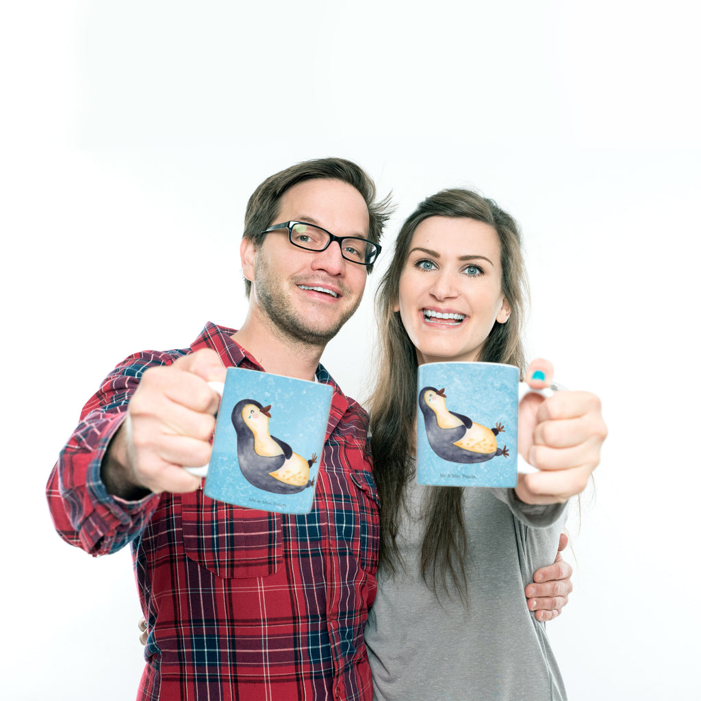 Tasse Pinguin lachend Pinguin, Pinguine, lustiger Spruch, Optimismus, Fröhlich, Lachen, Humor, Fröhlichkeit Becher, Kaffeetasse, Kaffeebecher, Tee, Frühstück, Büro  Pinguin