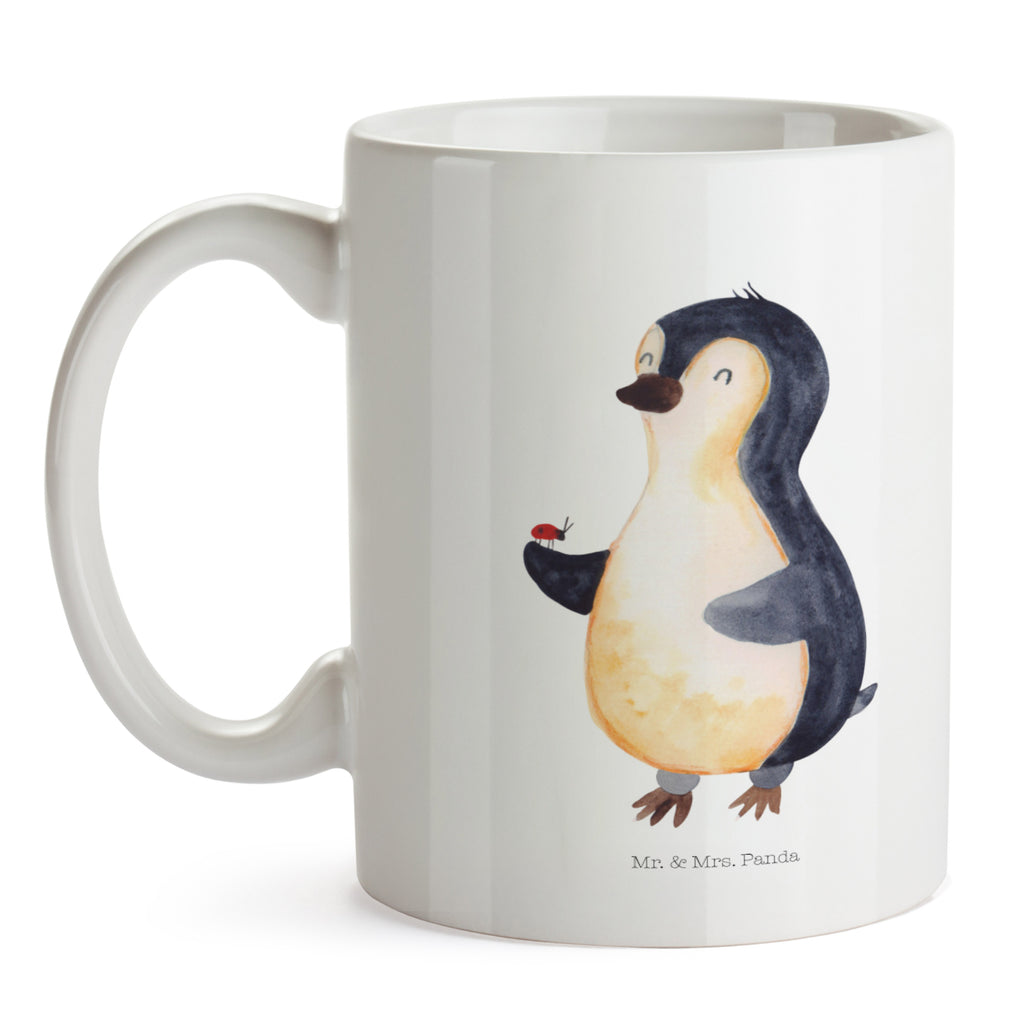 Tasse Pinguin Marienkäfer Pinguin, Pinguine, Marienkäfer, Liebe, Wunder, Glück, Freude, Lebensfreude Becher, Kaffeetasse, Kaffeebecher, Tee, Frühstück, Büro  Pinguin