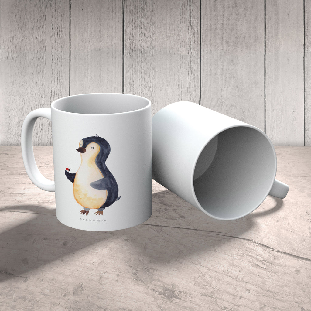 Tasse Pinguin Marienkäfer Pinguin, Pinguine, Marienkäfer, Liebe, Wunder, Glück, Freude, Lebensfreude Becher, Kaffeetasse, Kaffeebecher, Tee, Frühstück, Büro  Pinguin