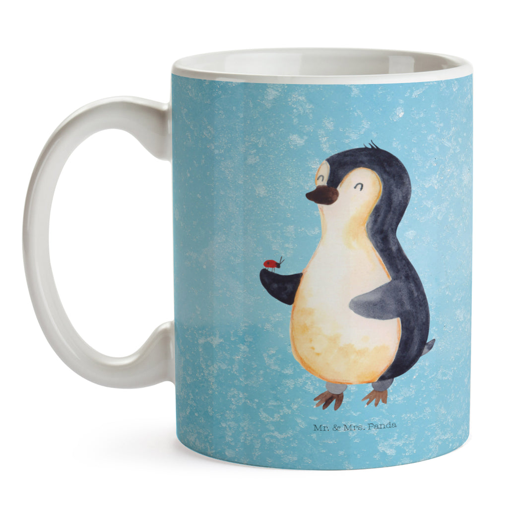 Tasse Pinguin Marienkäfer Pinguin, Pinguine, Marienkäfer, Liebe, Wunder, Glück, Freude, Lebensfreude Becher, Kaffeetasse, Kaffeebecher, Tee, Frühstück, Büro  Pinguin