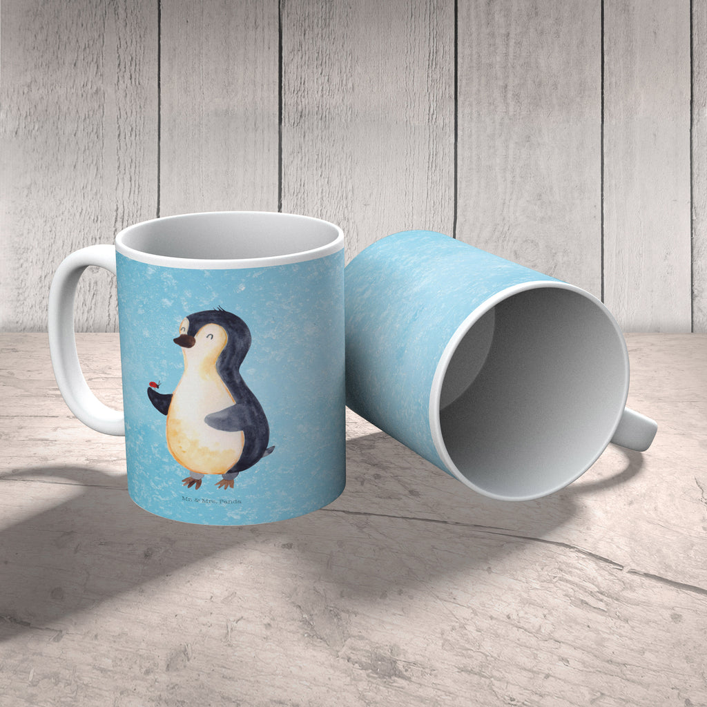 Tasse Pinguin Marienkäfer Pinguin, Pinguine, Marienkäfer, Liebe, Wunder, Glück, Freude, Lebensfreude Becher, Kaffeetasse, Kaffeebecher, Tee, Frühstück, Büro  Pinguin