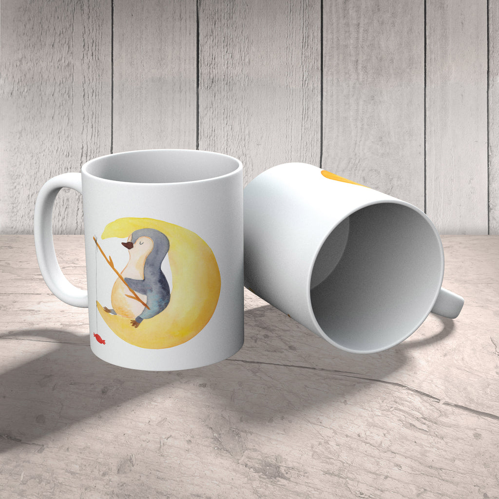 Tasse Pinguin Mond Pinguin, Pinguine, Spruch, schlafen, Nachtruhe, Einschlafen, Schlafzimmer, Schlafstörungen, Gästezimmer,	 Becher, Kaffeetasse, Kaffeebecher, Tee, Frühstück, Büro  Pinguin