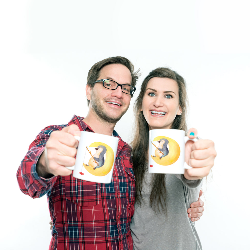 Tasse Pinguin Mond Pinguin, Pinguine, Spruch, schlafen, Nachtruhe, Einschlafen, Schlafzimmer, Schlafstörungen, Gästezimmer,	 Becher, Kaffeetasse, Kaffeebecher, Tee, Frühstück, Büro  Pinguin