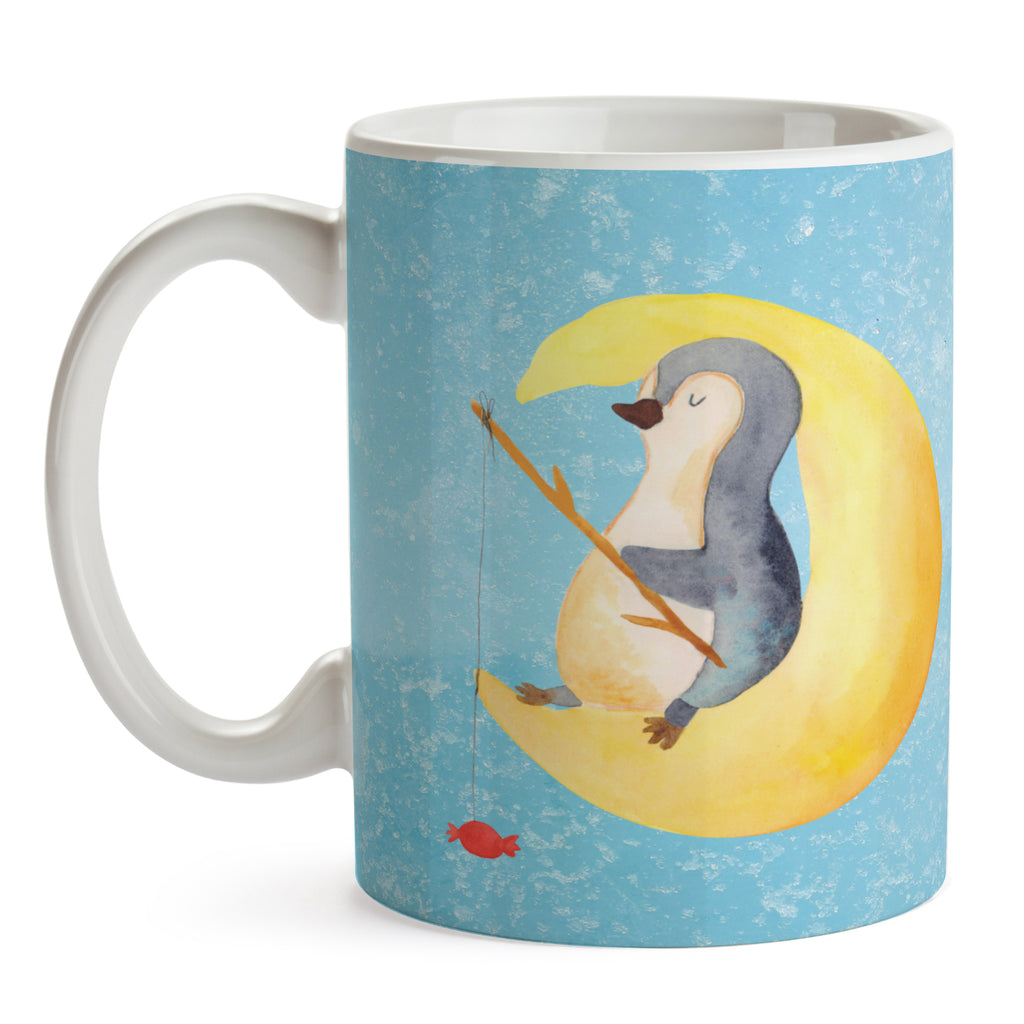 Tasse Pinguin Mond Pinguin, Pinguine, Spruch, schlafen, Nachtruhe, Einschlafen, Schlafzimmer, Schlafstörungen, Gästezimmer,	 Becher, Kaffeetasse, Kaffeebecher, Tee, Frühstück, Büro  Pinguin