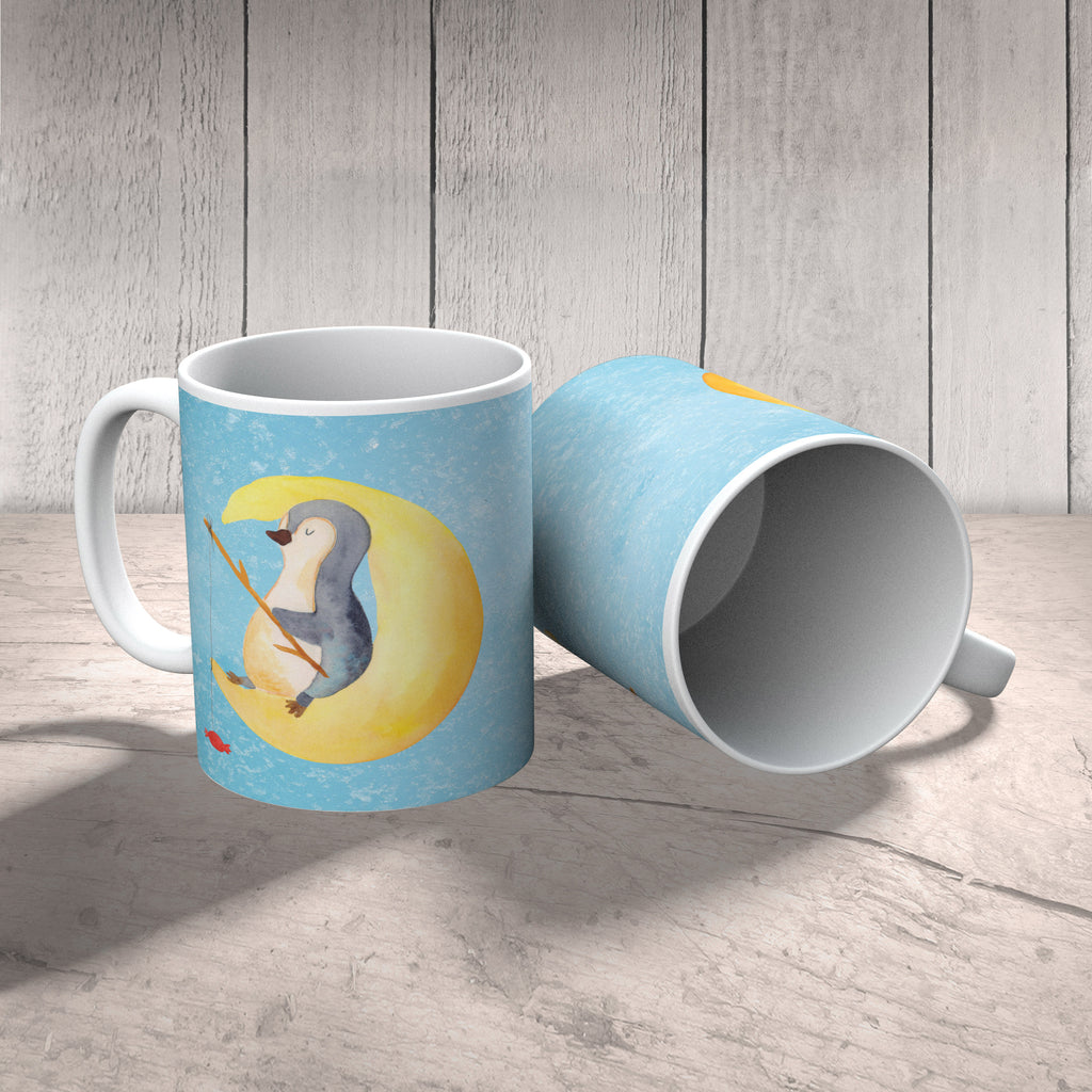 Tasse Pinguin Mond Pinguin, Pinguine, Spruch, schlafen, Nachtruhe, Einschlafen, Schlafzimmer, Schlafstörungen, Gästezimmer,	 Becher, Kaffeetasse, Kaffeebecher, Tee, Frühstück, Büro  Pinguin