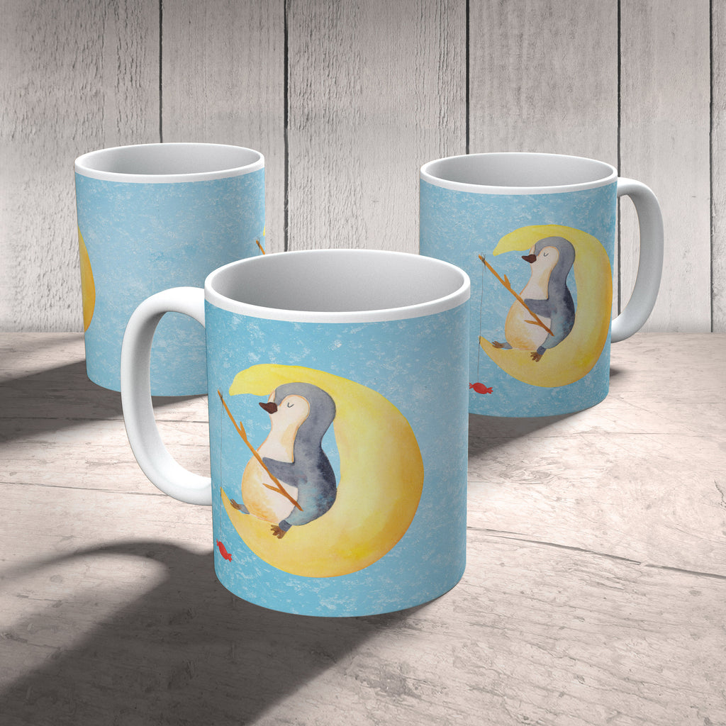 Tasse Pinguin Mond Pinguin, Pinguine, Spruch, schlafen, Nachtruhe, Einschlafen, Schlafzimmer, Schlafstörungen, Gästezimmer,	 Becher, Kaffeetasse, Kaffeebecher, Tee, Frühstück, Büro  Pinguin