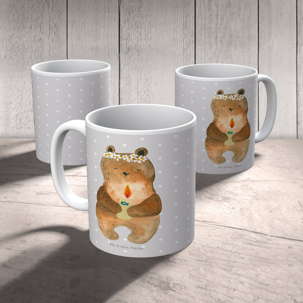 Tasse Kommunion-Bär Kommunion, Gottes Segen, Taufkerze, katholisch Becher, Kaffeetasse, Kaffeebecher, Tee, Frühstück, Büro  Bär, Teddy, Teddybär