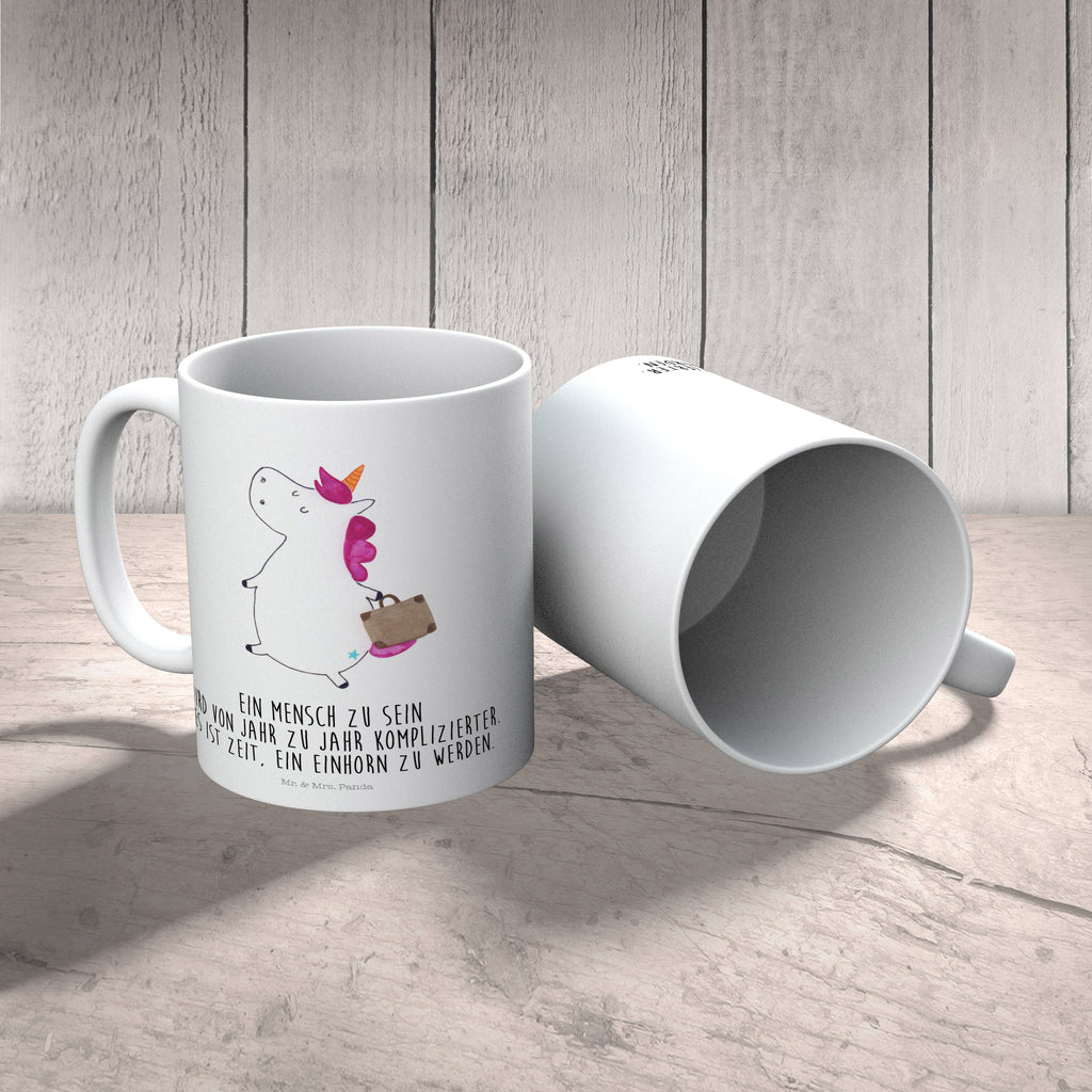 Kindertasse Einhorn Koffer Kunststoff Tasse, Kindergarten, Tasse, Trinkbecher, Camping Becher, Kaffeetasse, Kunststoffbecher, Kindergartenbecher, Outdoorgeschirr, Kunststoffgeschirr, Reisebecher, Reisetasse, Kinderbecher, Einhorn, Einhörner, Einhorn Deko, Pegasus, Unicorn, unicorn, Koffer, Verreisen, Reise, Gepäck, Abenteuer, Erwachsen, Kind, albern, Spaß, lustig, witzig