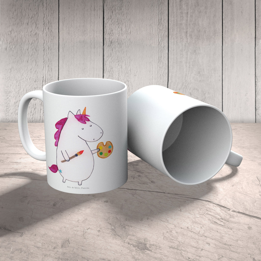Kindertasse Einhorn Künstler Kunststoff Tasse, Kindergarten, Tasse, Trinkbecher, Camping Becher, Kaffeetasse, Kunststoffbecher, Kindergartenbecher, Outdoorgeschirr, Kunststoffgeschirr, Reisebecher, Reisetasse, Kinderbecher, Einhorn, Einhörner, Einhorn Deko, Pegasus, Unicorn, Englisch, Künstler, Artist, Malen, Zeichnen, Welt, Farbe, Stift, Pinsel, Geschenk, Maler