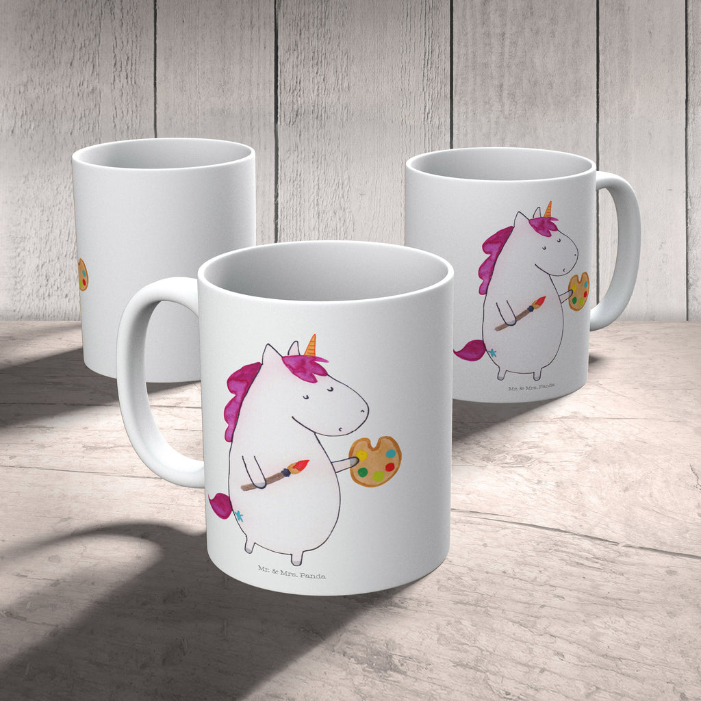 Kindertasse Einhorn Künstler Kunststoff Tasse, Kindergarten, Tasse, Trinkbecher, Camping Becher, Kaffeetasse, Kunststoffbecher, Kindergartenbecher, Outdoorgeschirr, Kunststoffgeschirr, Reisebecher, Reisetasse, Kinderbecher, Einhorn, Einhörner, Einhorn Deko, Pegasus, Unicorn, Englisch, Künstler, Artist, Malen, Zeichnen, Welt, Farbe, Stift, Pinsel, Geschenk, Maler