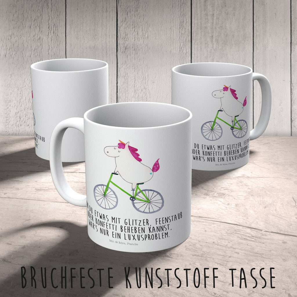 Kindertasse Einhorn Radfahrer Kunststoff Tasse, Kindergarten, Tasse, Trinkbecher, Camping Becher, Kaffeetasse, Kunststoffbecher, Kindergartenbecher, Outdoorgeschirr, Kunststoffgeschirr, Reisebecher, Reisetasse, Kinderbecher, Einhorn, Einhörner, Einhorn Deko, Pegasus, Unicorn, Radfahren, Radfahrer, Rad, Bike, Feenstaub, Konfetti, Luxusproblem, Kummer, Liebeskummer