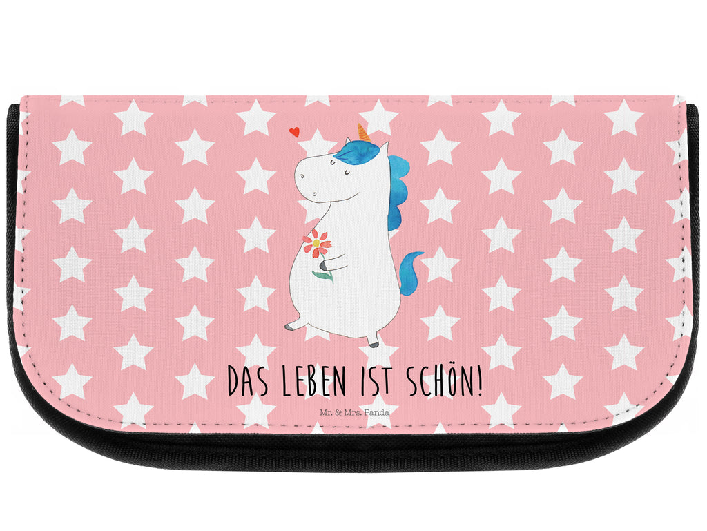 Kosmetiktasche Einhorn Spaziergang Kosmetikbeutel, Kulturtasche, Kulturbeutel, Schminktasche, Make-Up Tasche, Einhorn, Einhörner, Einhorn Deko, Pegasus, Unicorn, Glitzer, Blumen, Spaziergang, Motivation, Gute Laune, Freude, Freundin, Mutter, Schwester