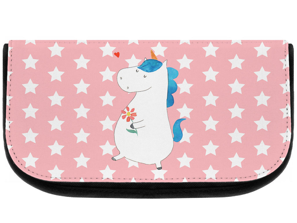 Kosmetiktasche Einhorn Spaziergang Kosmetikbeutel, Kulturtasche, Kulturbeutel, Schminktasche, Make-Up Tasche, Einhorn, Einhörner, Einhorn Deko, Pegasus, Unicorn, Glitzer, Blumen, Spaziergang, Motivation, Gute Laune, Freude, Freundin, Mutter, Schwester