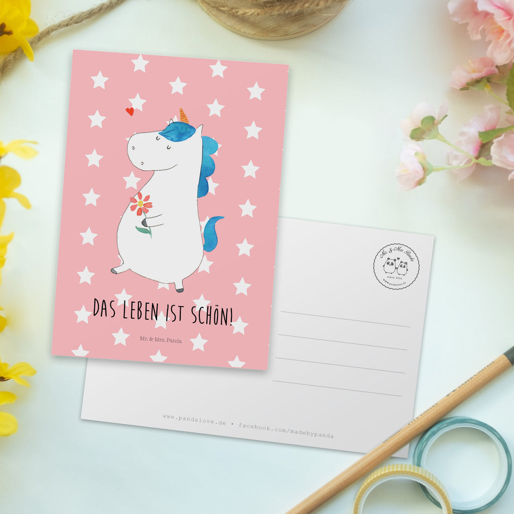 Postkarte Einhorn Spaziergang Geschenkkarte, Grußkarte, Karte, Einladung, Ansichtskarte, Geburtstagskarte, Einladungskarte, Einhorn, Einhörner, Einhorn Deko, Pegasus, Unicorn, Glitzer, Blumen, Spaziergang, Motivation, Gute Laune, Freude, Freundin, Mutter, Schwester