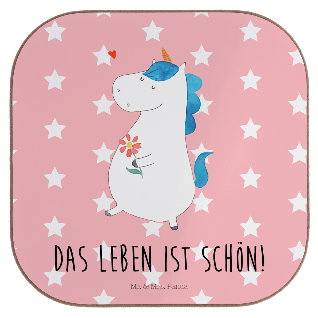 Quadratische Untersetzer Einhorn Spaziergang Bierdeckel, Glasuntersetzer, Untersetzer Gläser, Getränkeuntersetzer, Einhorn, Einhörner, Einhorn Deko, Pegasus, Unicorn, Glitzer, Blumen, Spaziergang, Motivation, Gute Laune, Freude, Freundin, Mutter, Schwester