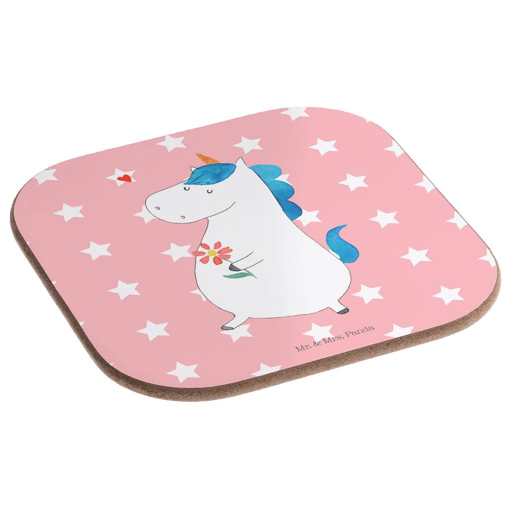 Quadratische Untersetzer Einhorn Spaziergang Bierdeckel, Glasuntersetzer, Untersetzer Gläser, Getränkeuntersetzer, Einhorn, Einhörner, Einhorn Deko, Pegasus, Unicorn, Glitzer, Blumen, Spaziergang, Motivation, Gute Laune, Freude, Freundin, Mutter, Schwester