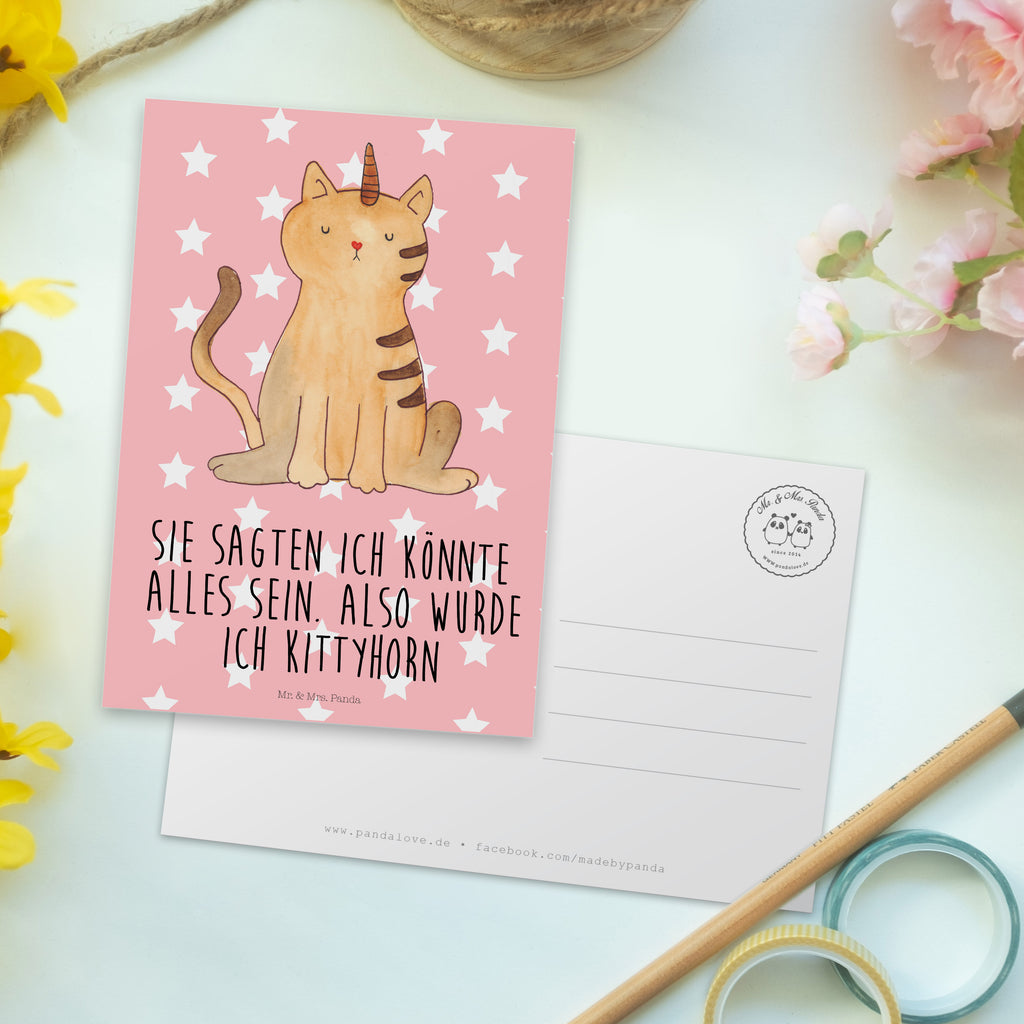 Postkarte Einhorn Katze Geschenkkarte, Grußkarte, Karte, Einladung, Ansichtskarte, Geburtstagskarte, Einladungskarte, Dankeskarte, Einhorn, Einhörner, Einhorn Deko, Pegasus, Unicorn, Katzer, Mieze, Regenbogen, Glitzer, Einhornpower, Erwachsenwerden, Katze, Katzenhorn, Einhornkatze, Kittyhorn