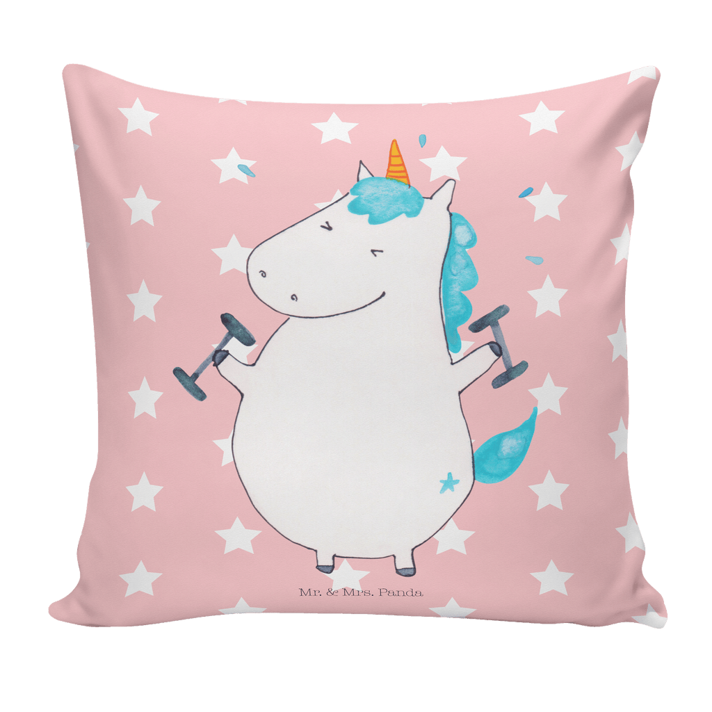 40x40 Kissen Einhorn Fitness Kissenhülle, Kopfkissen, Sofakissen, Dekokissen, Motivkissen, Einhorn, Einhörner, Einhorn Deko, Pegasus, Unicorn, Gym, Fitness, Fitnessstudio, Diät, Abnehmen, Sport, Pumpen, Geräte, Sixpack