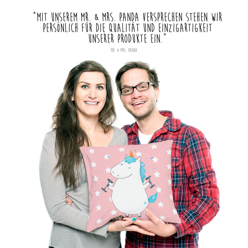 40x40 Kissen Einhorn Fitness Kissenhülle, Kopfkissen, Sofakissen, Dekokissen, Motivkissen, Einhorn, Einhörner, Einhorn Deko, Pegasus, Unicorn, Gym, Fitness, Fitnessstudio, Diät, Abnehmen, Sport, Pumpen, Geräte, Sixpack