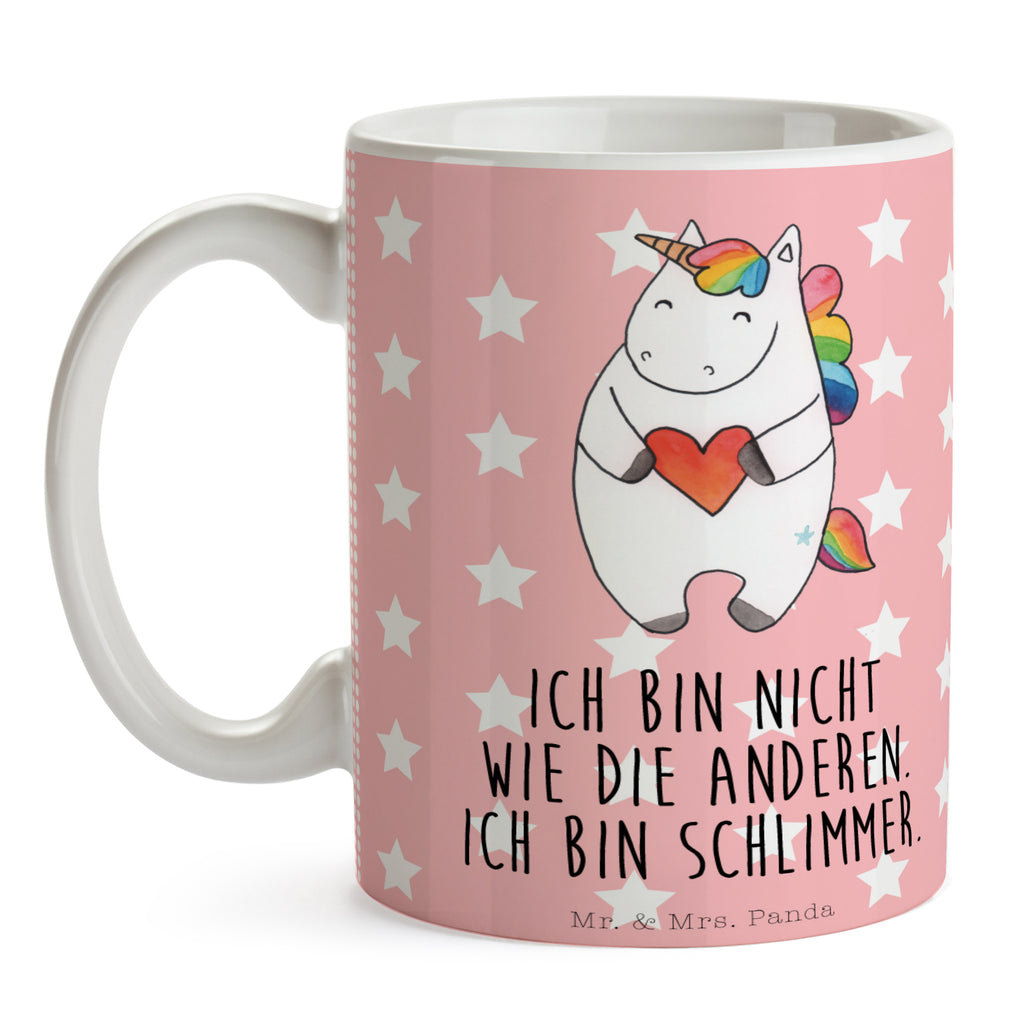 Tasse Einhorn Herz Einhorn, Herz, Einhörner, Unicorn, schlimm, böse, witzig, lustig, Freundin, anders, bunt Becher, Kaffeetasse, Kaffeebecher, Tee, Frühstück, Büro  Einhorn, Einhörner, Einhorn Deko, Pegasus, Unicorn