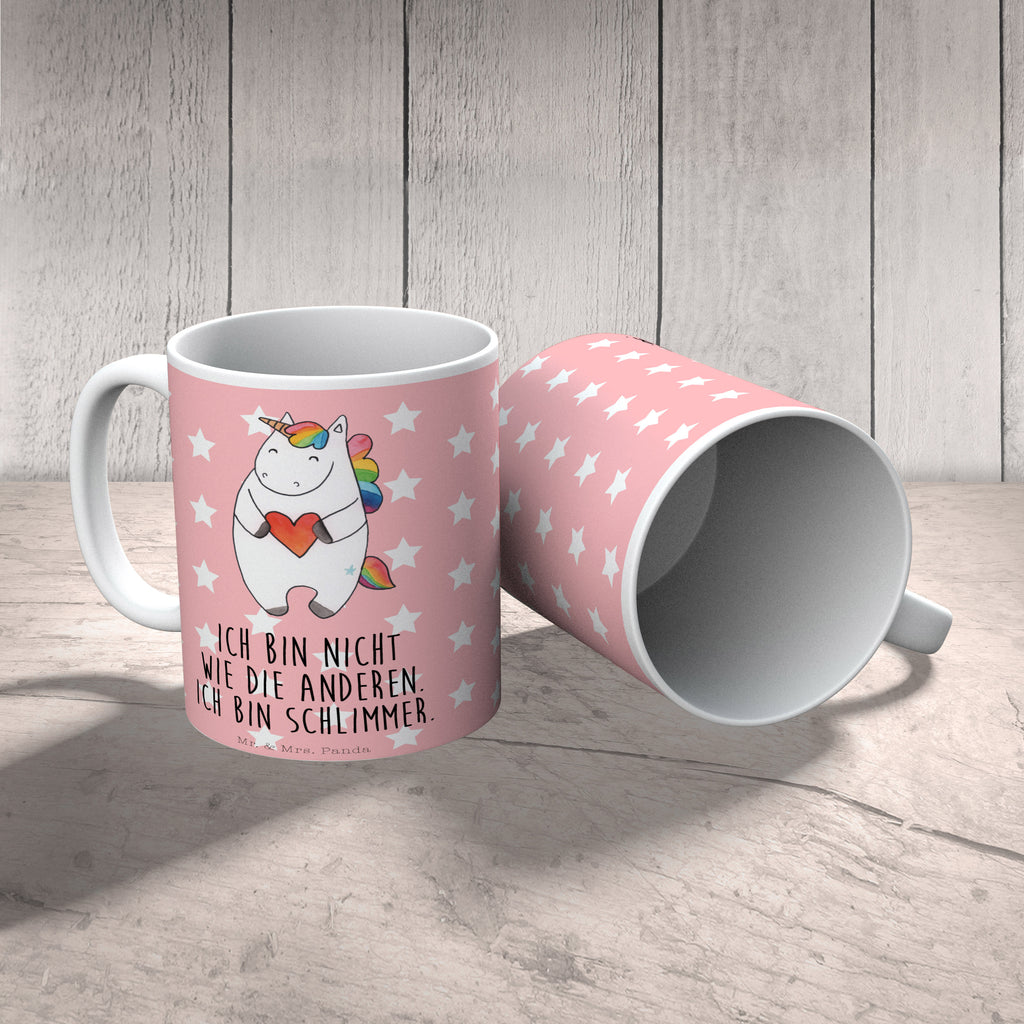 Tasse Einhorn Herz Einhorn, Herz, Einhörner, Unicorn, schlimm, böse, witzig, lustig, Freundin, anders, bunt Becher, Kaffeetasse, Kaffeebecher, Tee, Frühstück, Büro  Einhorn, Einhörner, Einhorn Deko, Pegasus, Unicorn