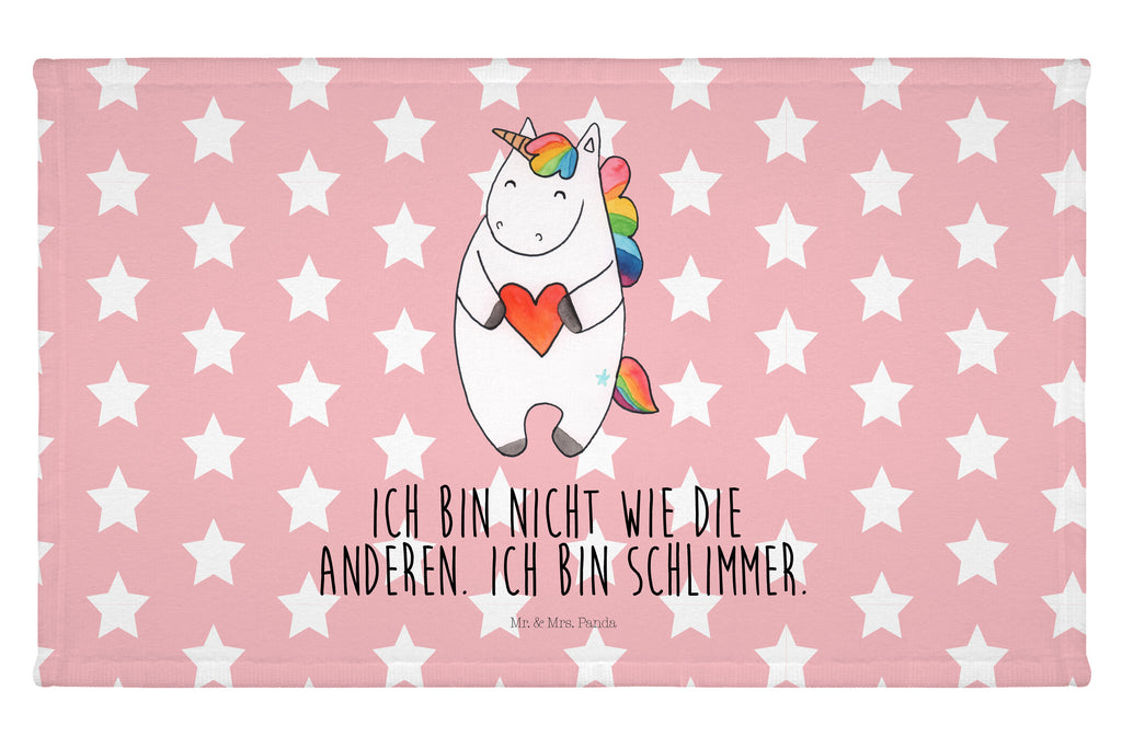 Gäste Handtuch Einhorn Herz Gästetuch, Reisehandtuch, Sport Handtuch, Frottier, Kinder Handtuch, Einhorn, Einhörner, Einhorn Deko, Pegasus, Unicorn, Herz, schlimm, böse, witzig, lustig, Freundin, anders, bunt