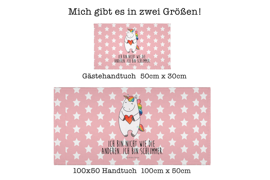 Gäste Handtuch Einhorn Herz Gästetuch, Reisehandtuch, Sport Handtuch, Frottier, Kinder Handtuch, Einhorn, Einhörner, Einhorn Deko, Pegasus, Unicorn, Herz, schlimm, böse, witzig, lustig, Freundin, anders, bunt