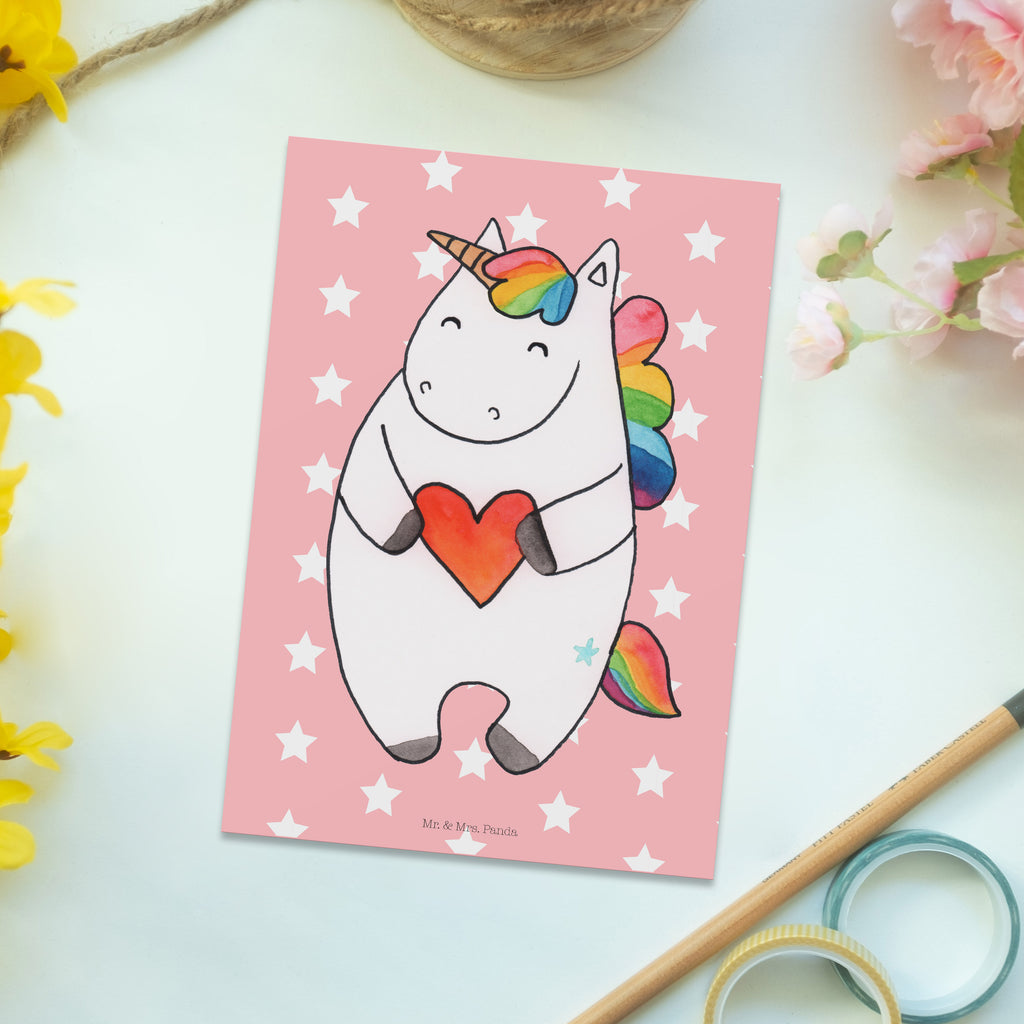 Postkarte Einhorn Herz Geschenkkarte, Grußkarte, Karte, Einladung, Ansichtskarte, Geburtstagskarte, Einladungskarte, Einhorn, Einhörner, Einhorn Deko, Pegasus, Unicorn, Herz, schlimm, böse, witzig, lustig, Freundin, anders, bunt