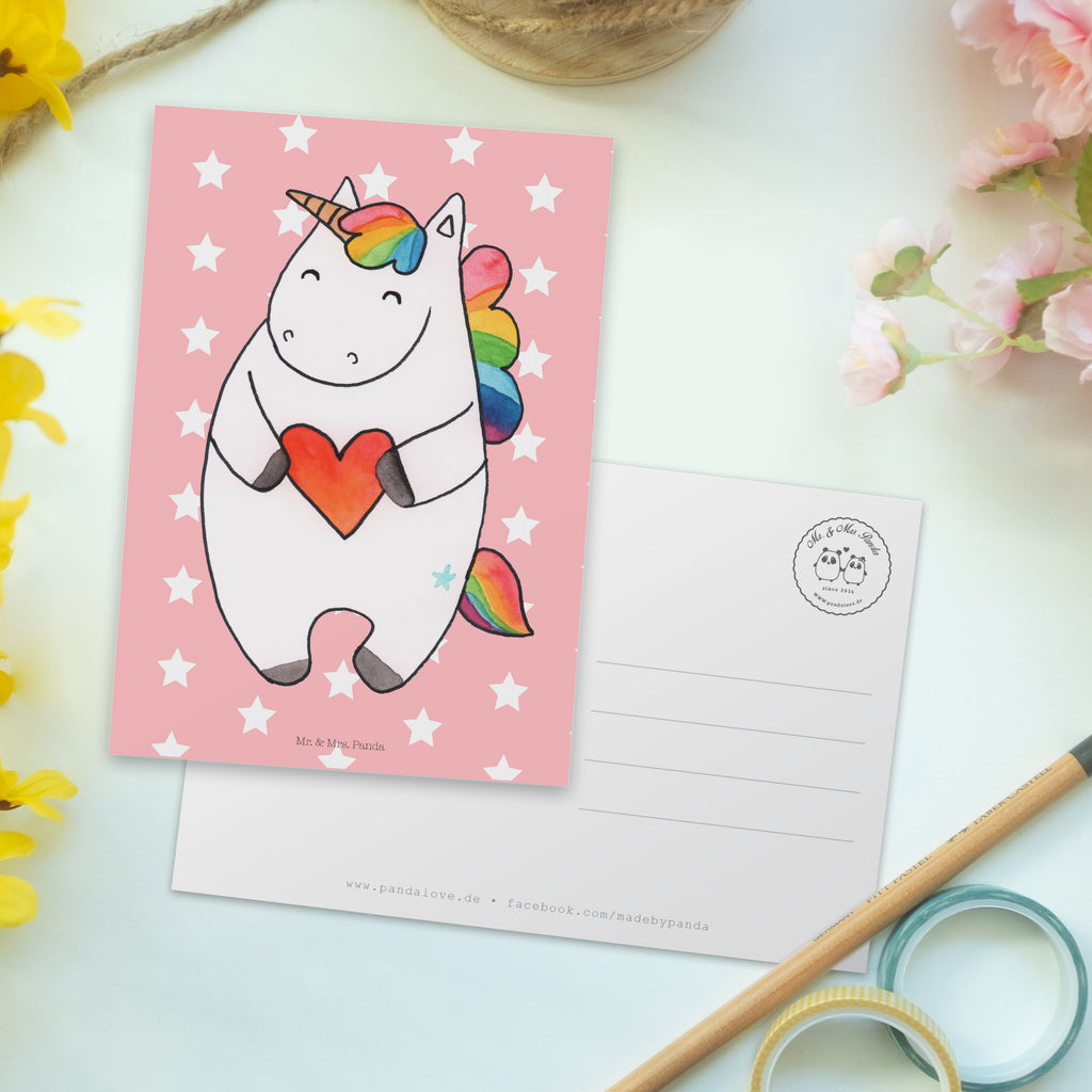 Postkarte Einhorn Herz Geschenkkarte, Grußkarte, Karte, Einladung, Ansichtskarte, Geburtstagskarte, Einladungskarte, Einhorn, Einhörner, Einhorn Deko, Pegasus, Unicorn, Herz, schlimm, böse, witzig, lustig, Freundin, anders, bunt