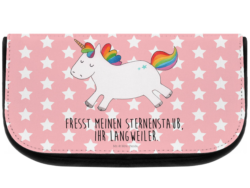 Kosmetiktasche Einhorn Happy Kosmetikbeutel, Kulturtasche, Kulturbeutel, Schminktasche, Make-Up Tasche, Einhorn, Einhörner, Einhorn Deko, Pegasus, Unicorn, glücklich, fröhlich, Spaß, Freude, Lebensfreude, witzig, spannend, Lächeln, Lachen