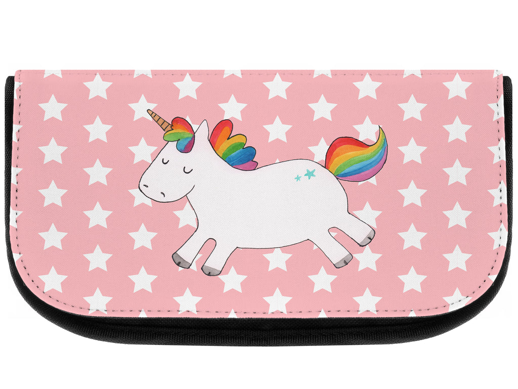 Kosmetiktasche Einhorn Happy Kosmetikbeutel, Kulturtasche, Kulturbeutel, Schminktasche, Make-Up Tasche, Einhorn, Einhörner, Einhorn Deko, Pegasus, Unicorn, glücklich, fröhlich, Spaß, Freude, Lebensfreude, witzig, spannend, Lächeln, Lachen
