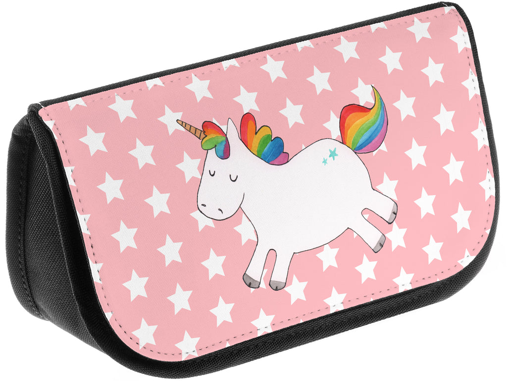 Kosmetiktasche Einhorn Happy Kosmetikbeutel, Kulturtasche, Kulturbeutel, Schminktasche, Make-Up Tasche, Einhorn, Einhörner, Einhorn Deko, Pegasus, Unicorn, glücklich, fröhlich, Spaß, Freude, Lebensfreude, witzig, spannend, Lächeln, Lachen